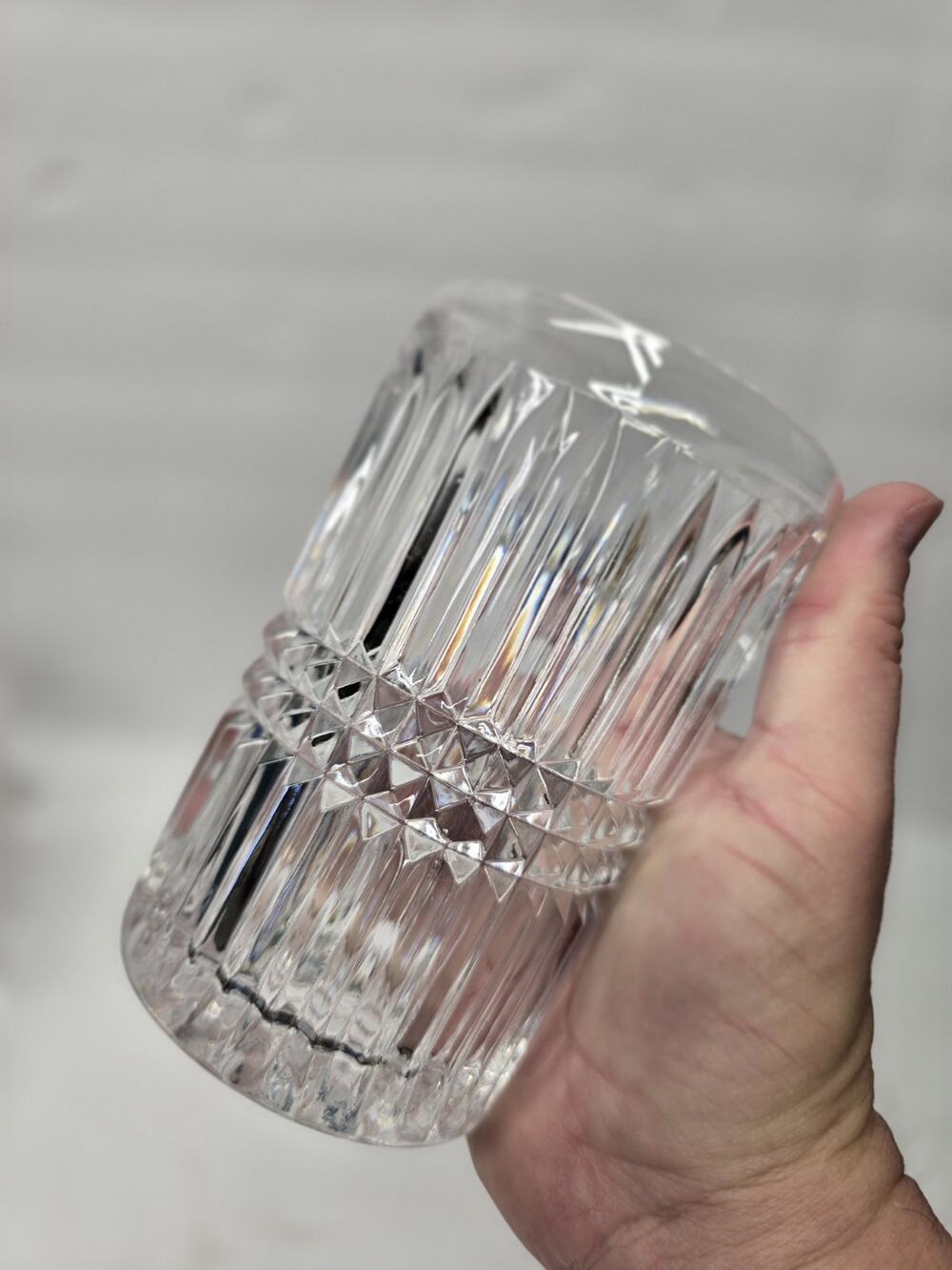 Vintage Fostoria Aspen Double Old Fashioned Crystal Rocks Glasses set of 4
